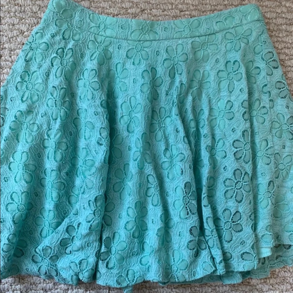 Teal lace skirt